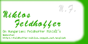 miklos feldhoffer business card